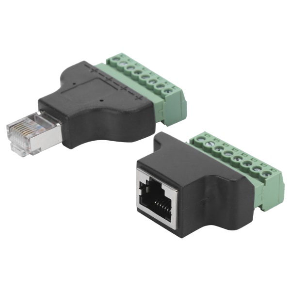 2st RJ45 hona hane till skruv terminal 8-polig CCTV digital DVR-adapterkontakt