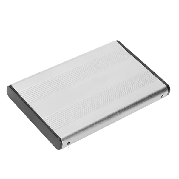 Hårddiskhölje 2,5 tum USB2.0 480 Mbps Enkel installation Mycket hållbart aluminiumlegering Plug and Play HDD-hölje Silver