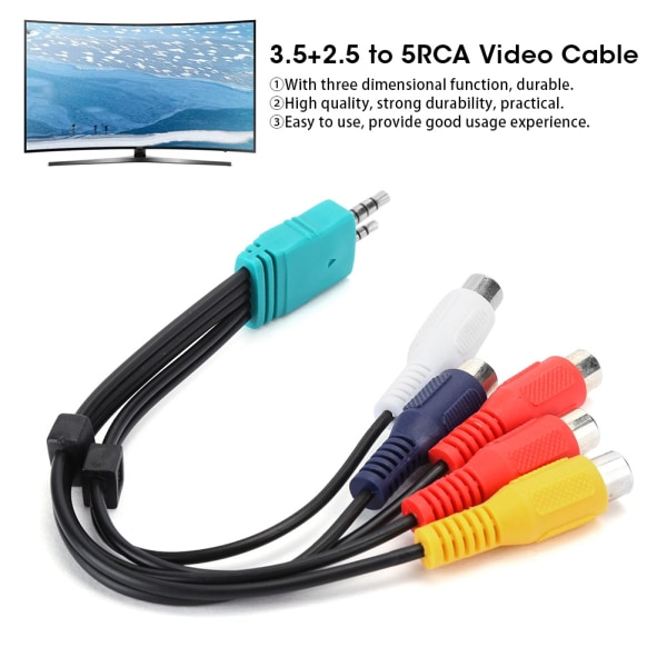2st för Samsung LCD TV Component Signal Line 3.5+2.5 till 5RCA Video Doubleend för AV-tråd