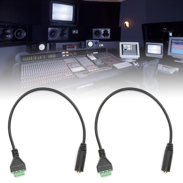 2 st Audio 3,5 mm kabel honanslutning Guldpläterad video PC Lödlös terminaladapter