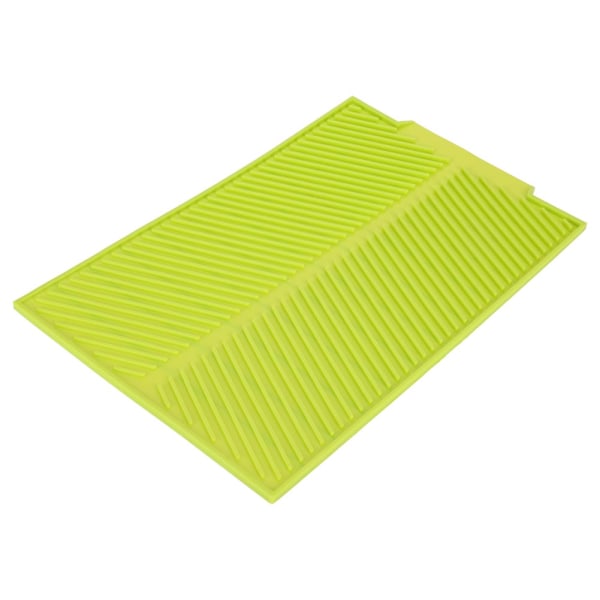 Rektangel silikon avloppsmatta Torkdiskar Pad Värmebeständig Halksäker bricka (grön)