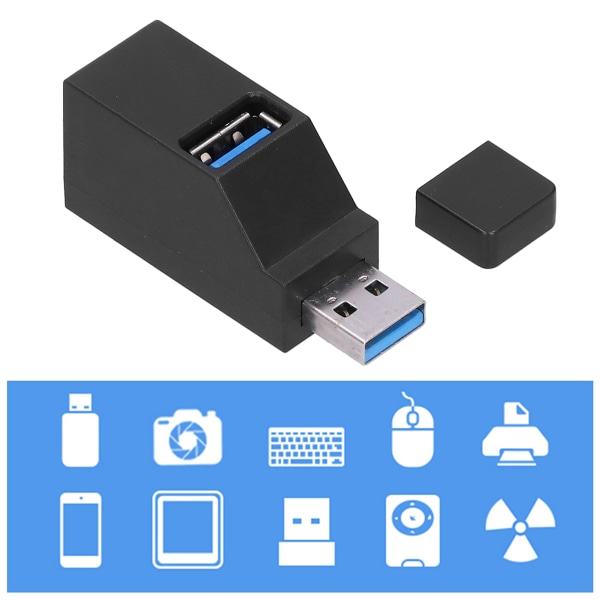 Bärbar USB Hub High Speed ​​3-portar med lanyard USB2.0 USB3.0-gränssnitt Datortillbehör