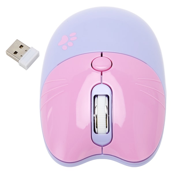 Trådlös mus BT5.1 eller 2,4 GHz Silent Click Justerbar DPI Auto Sleep Office Mouse for Girl Working Family School Cafe Lila