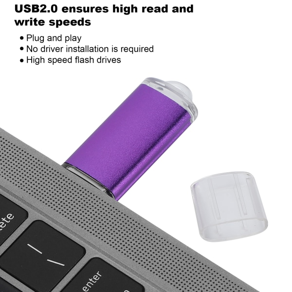 USB minne Transparent cover Lila Bärbart Memory Stick för PC Tablet16GB