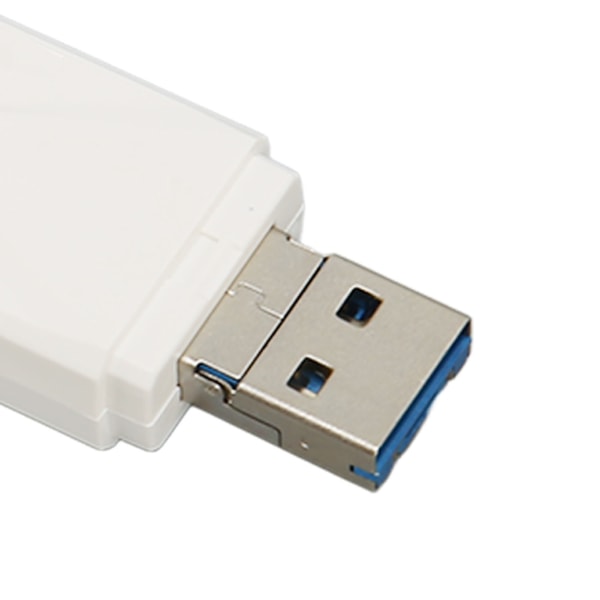 3-i-1 USB minneskortläsare USB C USB 3.0 MICRO USB Portabel minneskortläsare med 3 kontakter Vit
