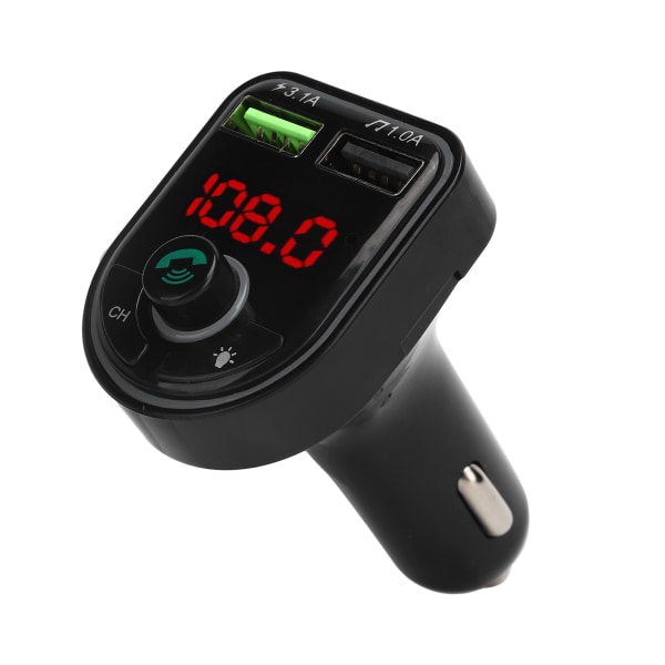 Bil Bluetooth MP3-spelare Multimedia FM-sändare USB -laddare med omgivande ljus