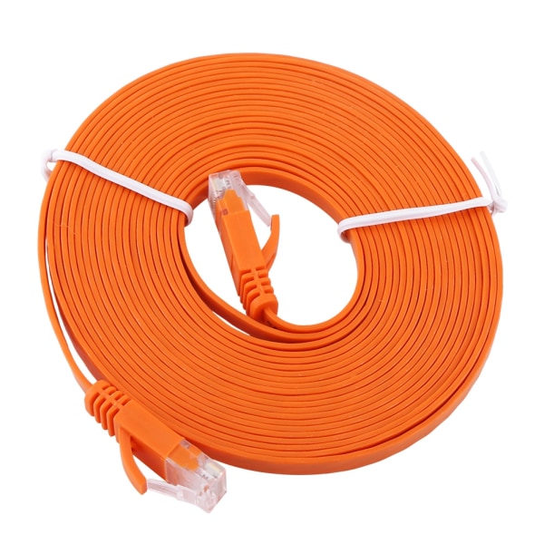 RJ45 CAT6 Ethernet Nätverk Platt LAN-kabel UTP Patch Routerkablar 1000M Orange 5meters