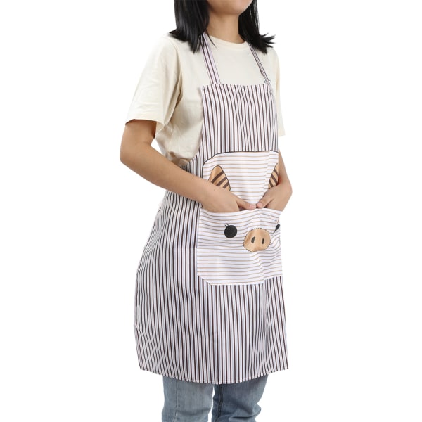Tecknad förkläde Polyester Oljetätt hängande halsförkläde för bakning Stekning Matlagning (kaffe)