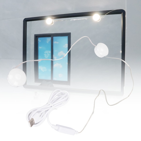 LED-spegelljus Omklädningsrum Makeup-spegellampa USB driven badrumslampa för hushåll