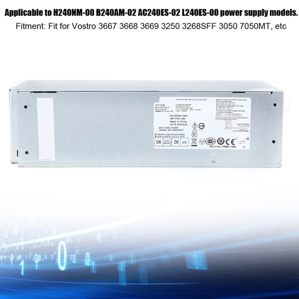 6Pin+4Pin Desktop Power 240W Passar för Dell Vostro 3667 3668 3669 3250 3268SFF L240ES‑00