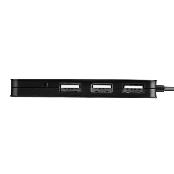 USB 2.0 Hub TO 3-portar USB 2.0 + Hörlursmikrofon med 7.1CH Ljudadapter Port Splitter Svart