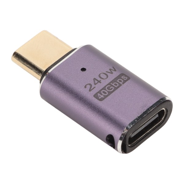 Typ C Adapter USB4.0 HD 8K 40Gbps PD240W Snabbladdnings aluminiumskal Bärbar Typ C till Typ C Adapter för mobiltelefon hane till hona, rak