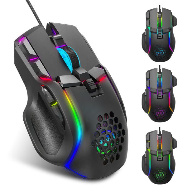 Gaming Mouse S700 12800dpi Makro Programmering RGB Luminous Gaming Mouse Hemmakontorsmöss