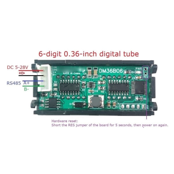 LED Display Module RS485 Digital Tube Board 6 Bit 0.36in DC5~28V Konsumentelektronik för RTU