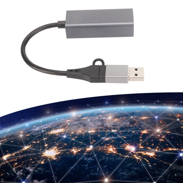 Typ C till RJ45 Adapter 10 100 1000 Mbps Self Adaptive USB 3.0 2.0 Stöd USB C till Ethernet Adapter för bärbar surfplatta
