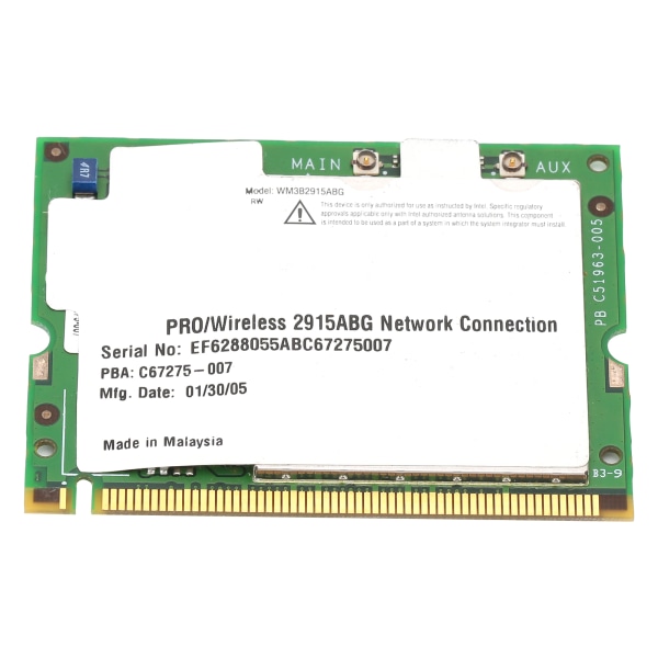 2915ABG Mini-PCI-adapter trådlöst wifi-kort 802.11a/b/g 54 Mbps dataöverföringshastighet