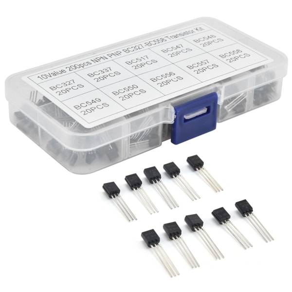 200st 10 värden BC327‑BC558 Transistor Sortiment Kit Power Transistorer för allmänna ändamål