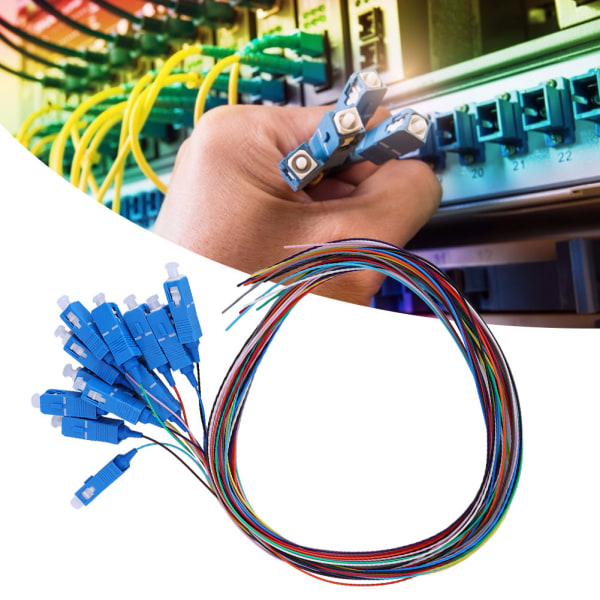 SC/UPC Fiber Pigtail-kabel Sigle Mode 12-kärnigt SC fyrkantigt huvud med PVC yttre skal