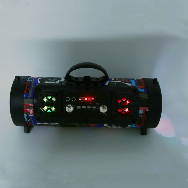 Bluetooth högtalare Graffiti RGB trådlös högtalare med röstkontakt i subwoofer för hemmafest utomhuscamping