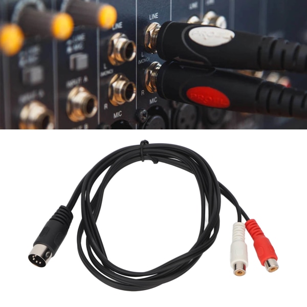 DIN 5PIN hane till 2RCA honkabel Professionell RCA adapterkabel för gammal ljudutrustning 4,9 fot