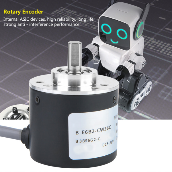 E6B2-CWZ6C Incremental Rotary Encoder Generellt ändamål Encoder 38mm Diameter (2500P/R)