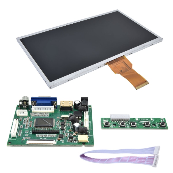 LCD-skärmmodul 10in TFT High Definition Multimedia Interface för Raspberry Pi (Skärmens kontrollpanel)