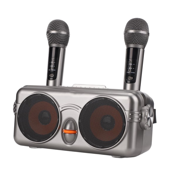 Bärbart karaoke-högtalarsystem Kraftfull Bluetooth karaokemaskin med dubbla trådlösa mikrofoner för utomhusbruk inomhus
