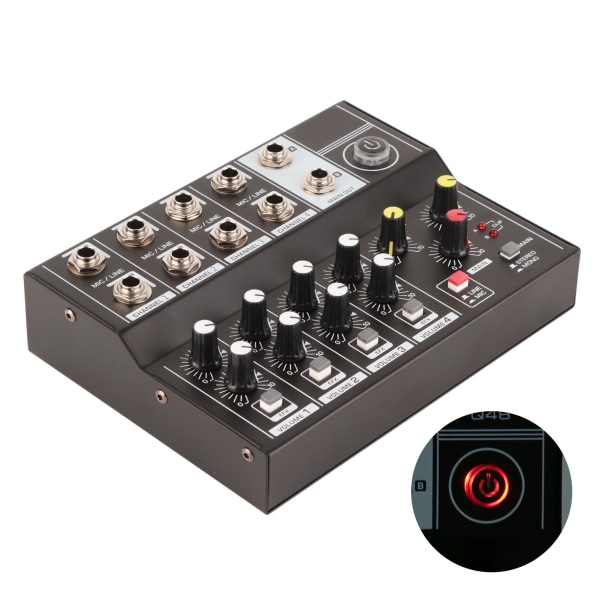 Q48 Bärbar 8-kanals stereoljudljudmixer Karaokemikrofonförstärkarkonsol