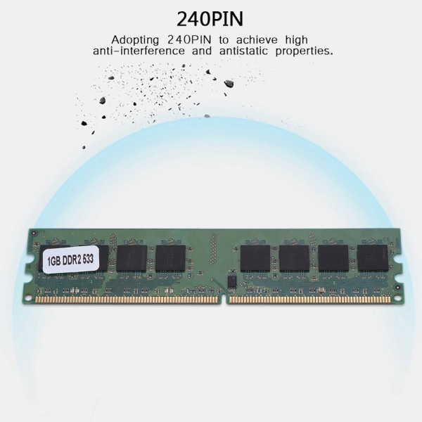 533MHz snabb dataöverföring DDR2-minnesmodul Stor 1GB 240-stifts DDR2 för AMD