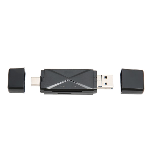 3 i 1 USB minneskortläsare USB C USB 3.0 MICRO USB Bärbar minneskortläsare för minneskort med 3 kontakter Svart
