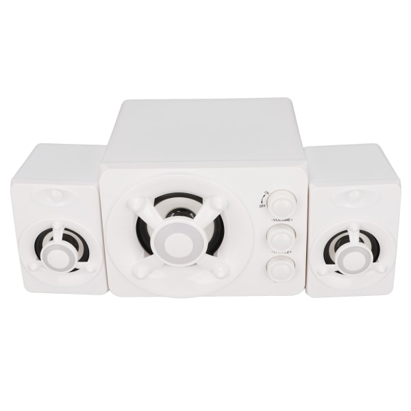 Computer Speaker 2.1 USB Powered Stereo Subwoofer Multimedia trådbunden högtalare med RGB LED-ljus för PC LaptopNew White