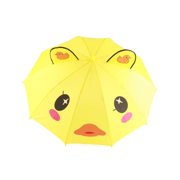 Barnparaply Härligt tecknat djur Enkelt att använda Lättvikts paraply för flickor för regn klar dagGul