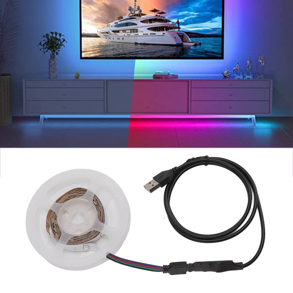 USB 5V Led Strip Lights RGB 5050 färgskiftande ljusstrips med Bluetooth appkontroll för festdekoration i hemrummet 5m / 16.4ft