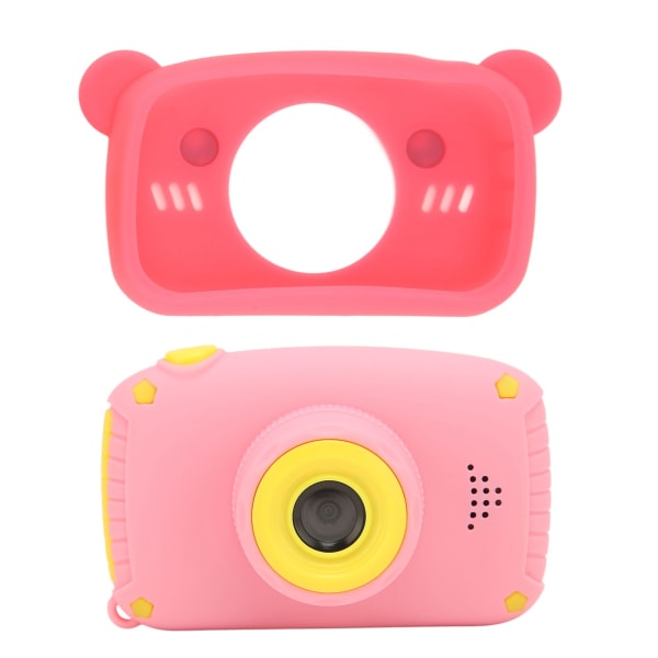 Barnkamera HD Dubbla kameror fram och bak Multifunktionell barnkamera för 3-10 år Rosa