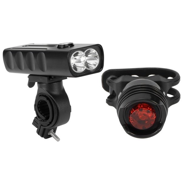 Bärbar USB laddning Dubbel LED-cykellampa med 3-hastighetsdimmer IPX5 vattentät cykelförsörjning