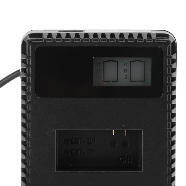 Kamera Dual Charger AHDBT-201/301 Cam Power Charger med LCD 1600mAh batteri för Hero 3/3+