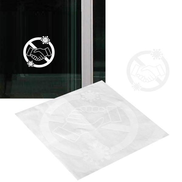 10Set No Handshake Sticker PVC Sign Försiktighetsåtgärder Väggdekaler för köpcentrum glasfönster