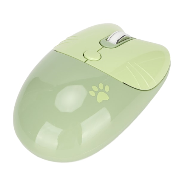Trådlös mus Söt Cartoon Cat Paw 2.4G Dual Mode datorsurfplatta Tre nivåer DPI Mini Silent trådlös mus Grön