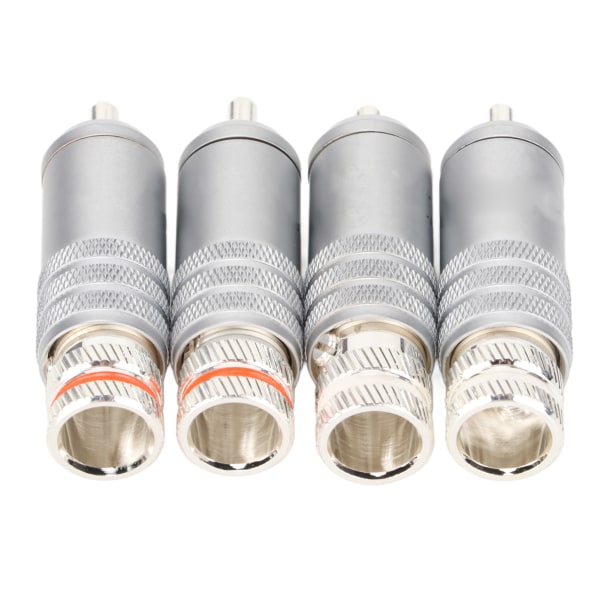 4st RCA-plugg Silverpläterad HIFI-löd RCA-kontakt Rymmer upp till 9 mm tråddiameter för signallinjekoaxiallinje