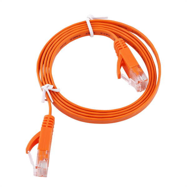 RJ45 CAT6 Ethernet Nätverk Platt LAN-kabel UTP Patch Routerkablar 1000M Orange 1meter