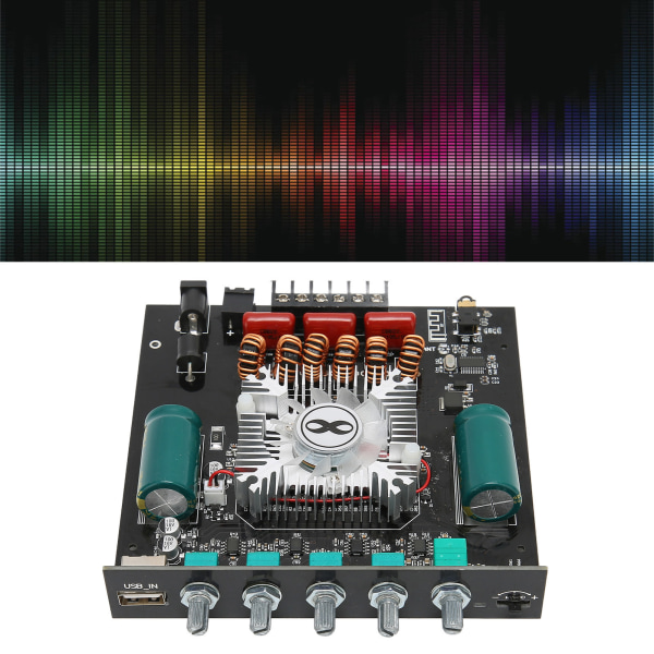 BT Power Amplifier Board Stereo 2.1 Channel Inbyggd kylfläkt USB Amplifier Board DC15‑36V