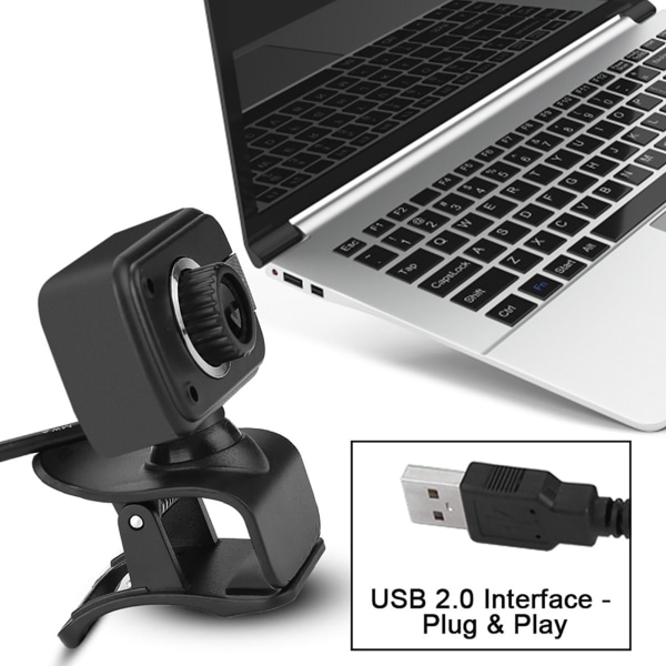 USB med MIC 0,3 MP webbkamerakamera 360 grader för LCD-skärm Laptop för / MSN / ICQ Night Vision