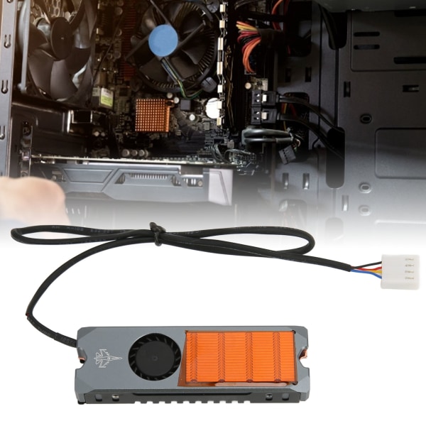 M.2 SSD Kylfläns Bra Snabb värmeavledning Automatisk justering 15 avgasventiler PWM Temperaturkontroll Fläkt SSD Kylare