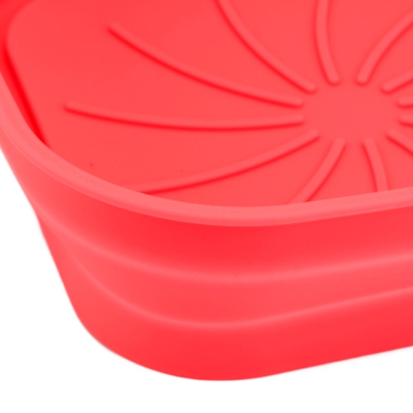 20,5 cm Fritösliners Fyrkantiga hopfällbara Diskmaskin Säker Silikon Fritös Korg För Ersättning Kök Röd
