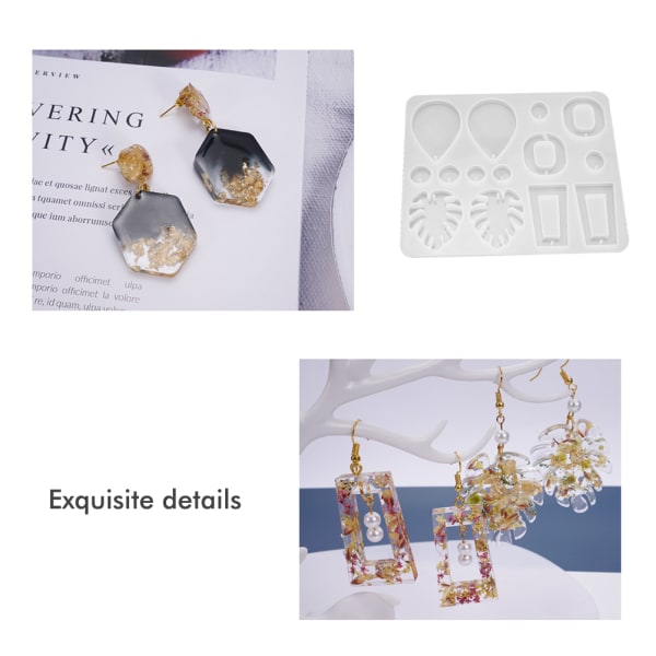 Molds för örhängen diy mold Kristall Multi Style Epoxi-örhängen Nyckelring Form Smycken Hängetillverkningsverktyg