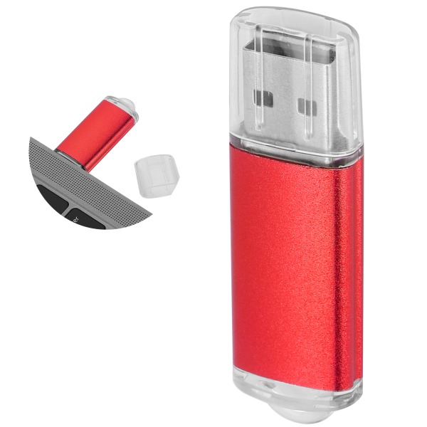 USB minne Transparent cover Röd Bärbar Memory Stick för PC Tablet64GB