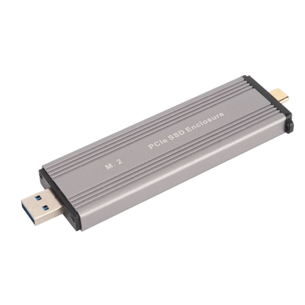 M.2 NVMe PCIe SSD-hölje USB3.2 Gen2 Typ C Dual Connector Bärbart HDD-hölje i aluminiumlegering