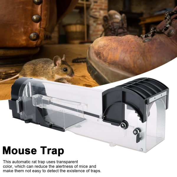 Hushållsautomatiska möss Musfälla Råttfälla Bur Bete Capture Mouse Killer Cage