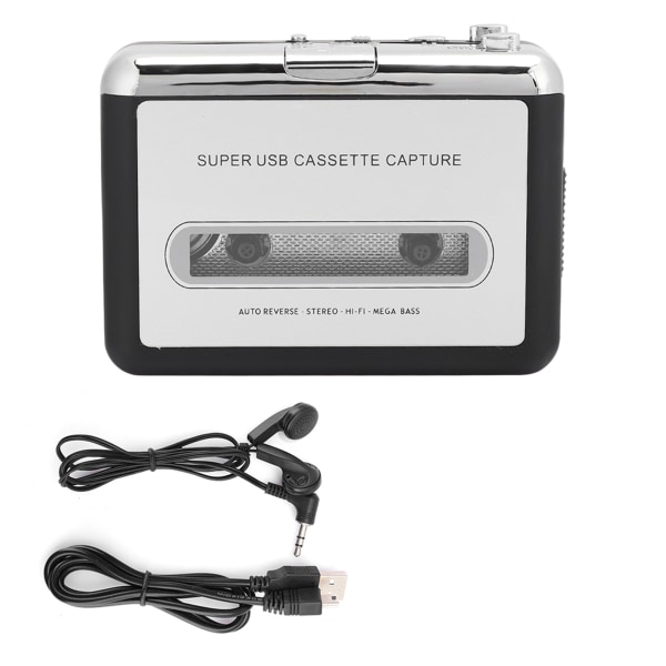 Bärbar stereokassettspelare Band till MP3 Audio Converter Adapter med USB kabel