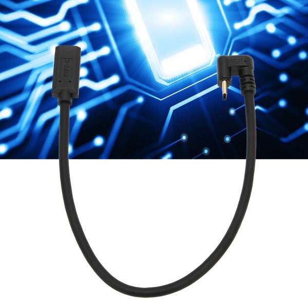 USB C-förlängningskabel 0,3 m/0,98 fot 10 Gbps förgylld rätvinkel USB 3.1 hane till hona förlängningssladd för Mi 4C